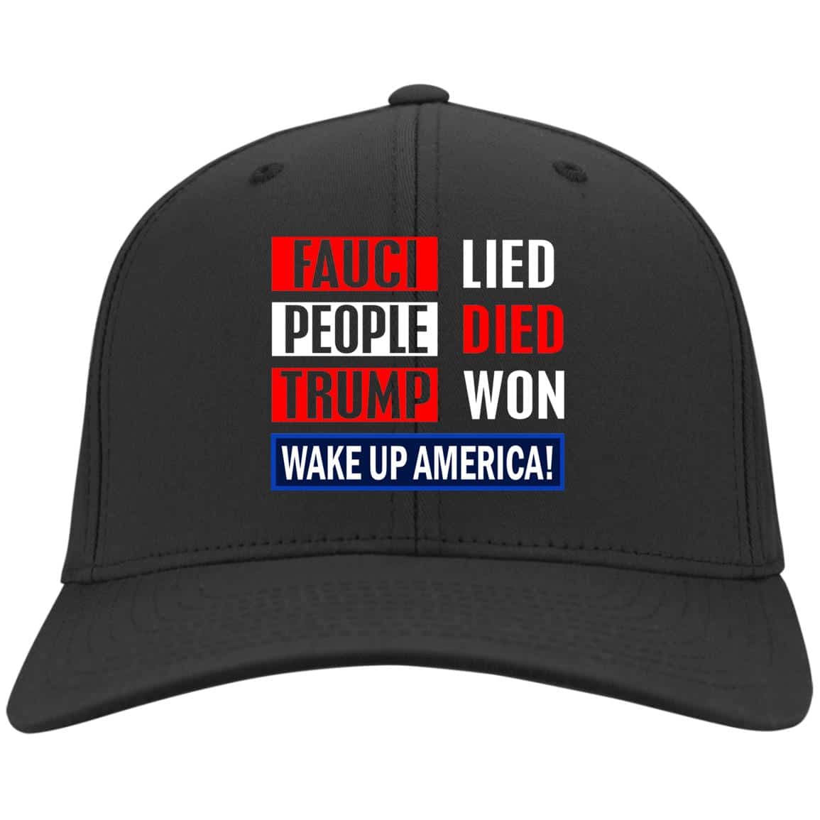 Fauci Lied People Died Trump, Black, Twill Cap