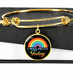LGBTQ Rainbow I Was Petty Today Circle Pendant Necklace - LGBTQ Pride Necklace - Pride Month Gift