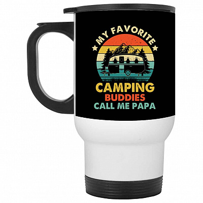 14 oz. White Travel Mug