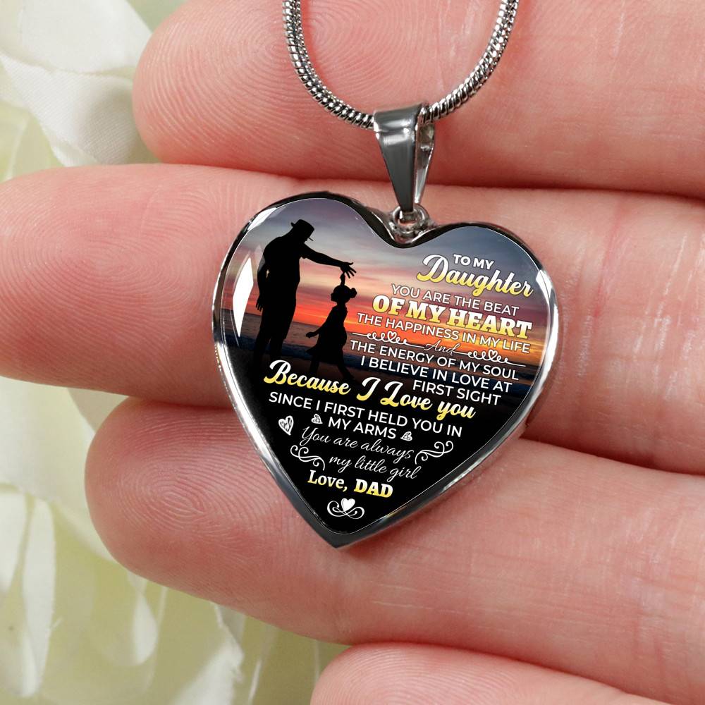 To My Daughter You Are The Beat Of My Heart Heart Pendant Necklace - Necklace Gift For Daughter