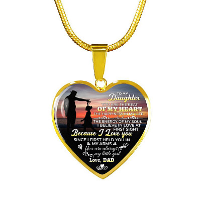 To My Daughter You Are The Beat Of My Heart Heart Pendant Necklace - Necklace Gift For Daughter