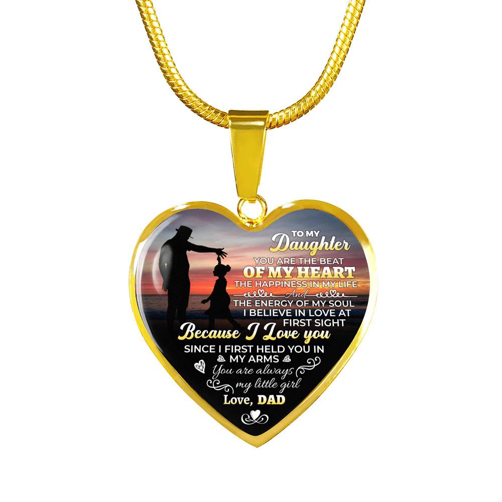 To My Daughter You Are The Beat Of My Heart Heart Pendant Necklace - Necklace Gift For Daughter