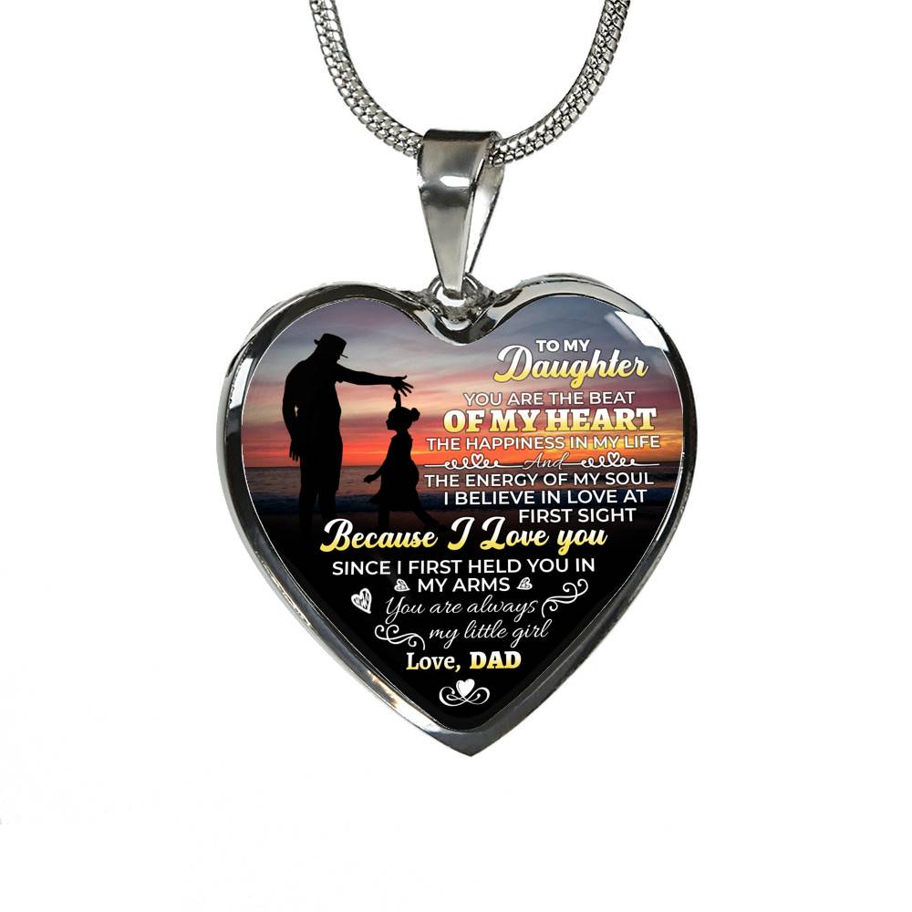 To My Daughter You Are The Beat Of My Heart Heart Pendant Necklace - Necklace Gift For Daughter