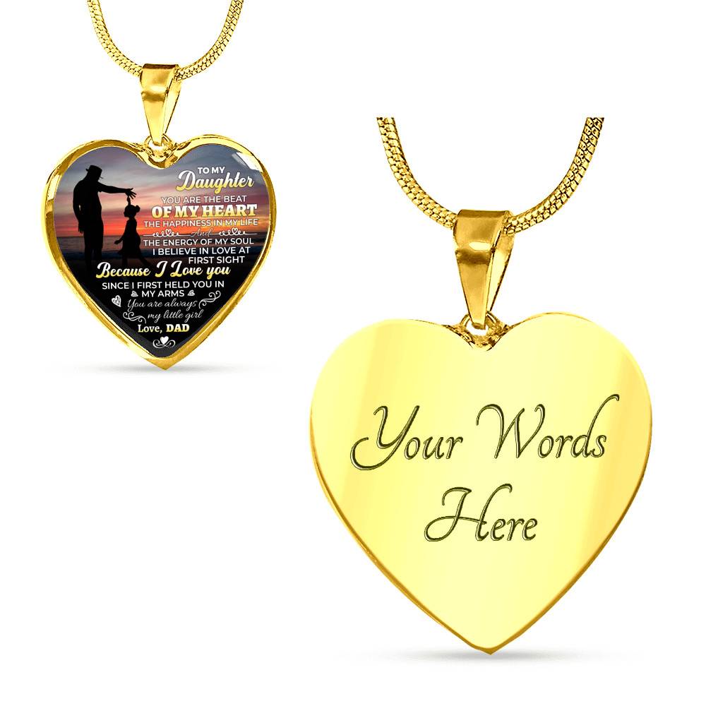 To My Daughter You Are The Beat Of My Heart Heart Pendant Necklace - Necklace Gift For Daughter
