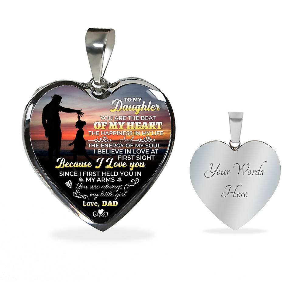To My Daughter You Are The Beat Of My Heart Heart Pendant Necklace - Necklace Gift For Daughter