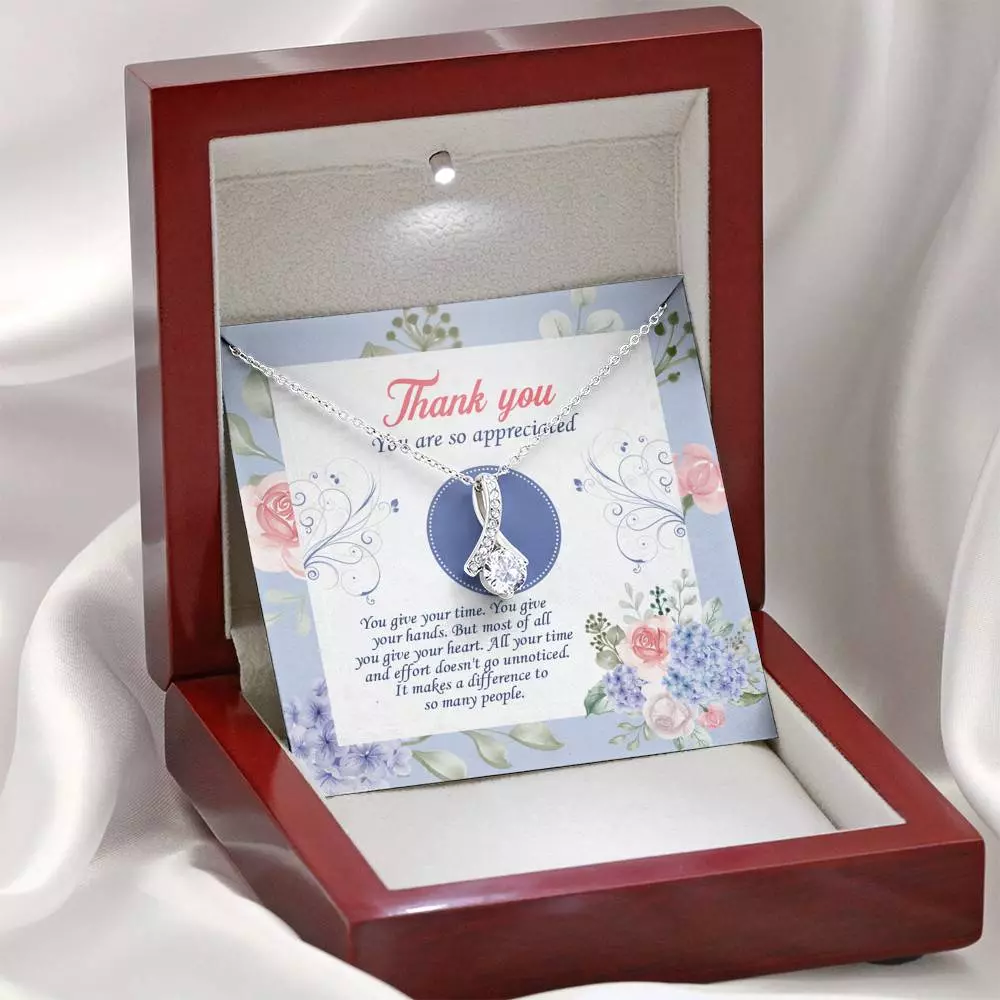 Thank You You Are So Appreciated Alluring Beauty Pendant Necklace - Thank You Nurse Teacher Appreciation Gift