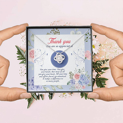 Thank You You Are So Appreciated Love Knot Necklace - Thank You Nurse Gifts - Teacher Appreciation Gifts