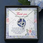 Thank You You Are So Appreciated Double Hearts Necklace - Thank You Nurse Gifts - Teacher Appreciation Gifts