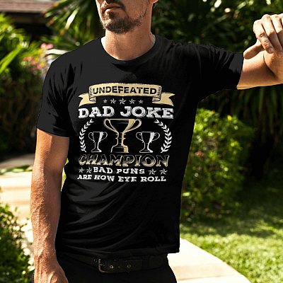 Alternative view of Fathers Day Gifts Funny Undefeated Dad Joke Champion T-Shirt - V-Neck Tee