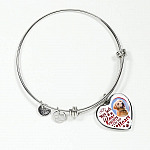Personalized Custom Photo You Left Paw Prints On My Heart Dog Pet Memorial Heart Pendant Necklace - Bangle