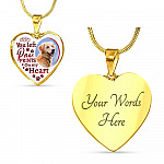 Personalized Custom Photo You Left Paw Prints On My Heart Dog Pet Memorial Heart Pendant Necklace - Bangle