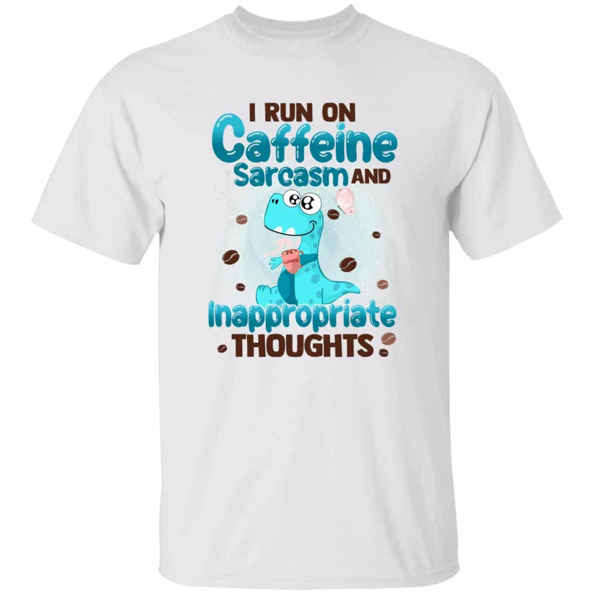 I Run On Caffeine Tshirt, White, Unisex T-Shirt I Run On Caffeine Tshirt, White, Unisex T-Shirt