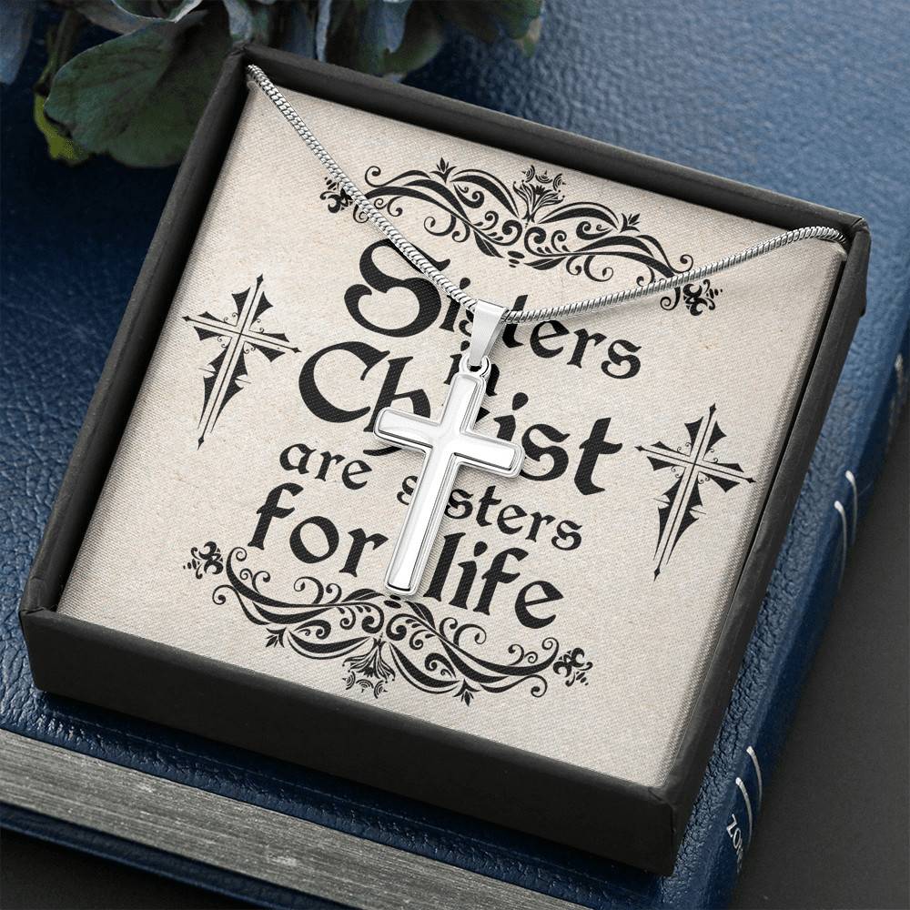 Sisters In Christ Are Sisters For Life Christian Circle Pendant Necklace - Sisters In Christ Gift