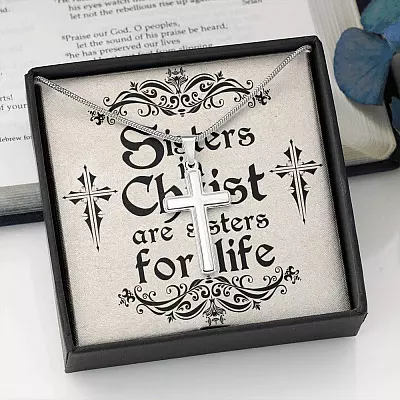 Sisters In Christ Are Sisters For Life Christian Circle Pendant Necklace - Sisters In Christ Gift