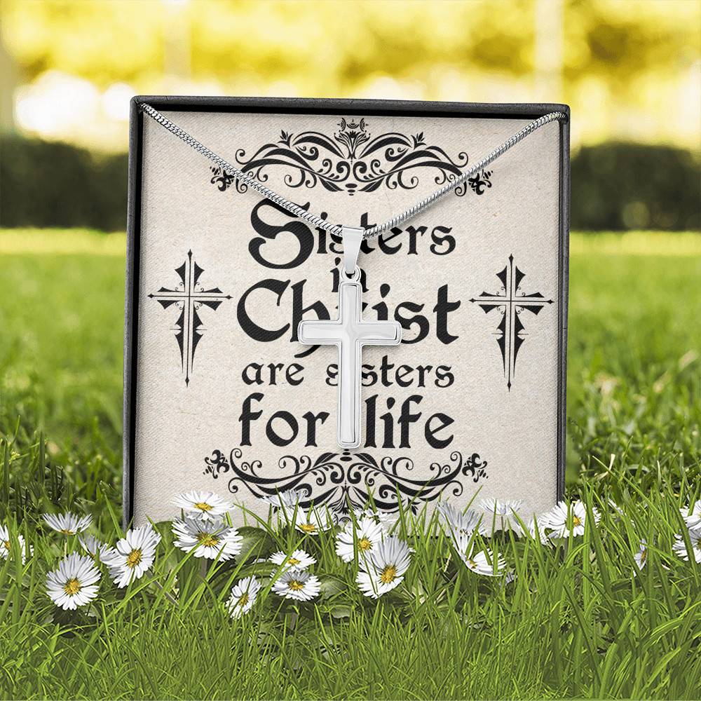 Sisters In Christ Are Sisters For Life Christian Circle Pendant Necklace - Sisters In Christ Gift