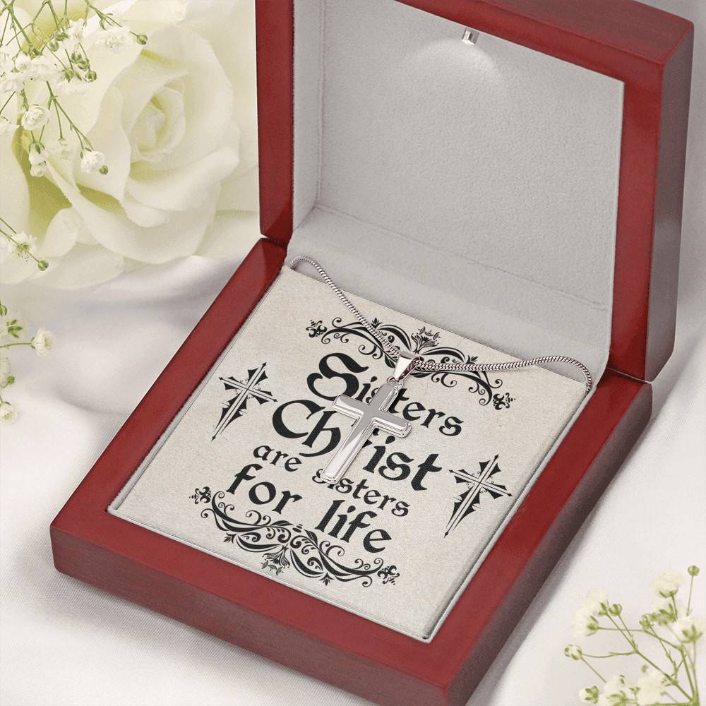 Sisters In Christ Are Sisters For Life Christian Circle Pendant Necklace - Sisters In Christ Gift