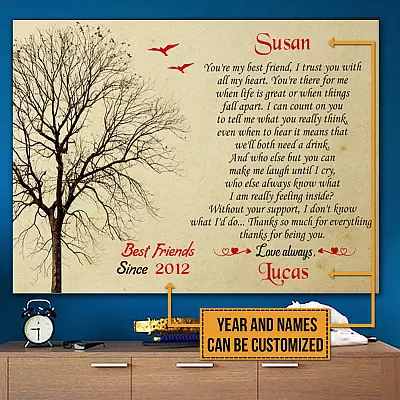Personalized You Are My Best Friends I Trust You With All My Heart Framed Canvas - Unframed Poster