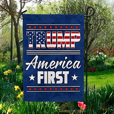 Alternative view of Trump America First 45th President Flag Keep America First Flag Outdoor Decorative Garden Flag - House Flag