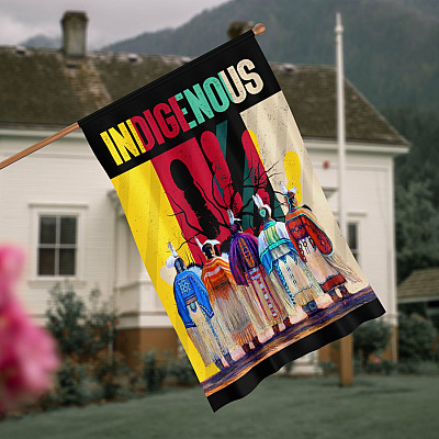 Native American Indigenous Immigrant Flag - Indigenous Lives Matter Outdoor Decorative Garden Flag - House Flag