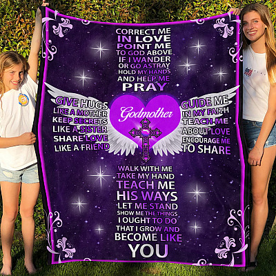 Godmother Blanket - Point Me To God Above Guide Me In My Faith Fleece Blanket - Mink Blanket