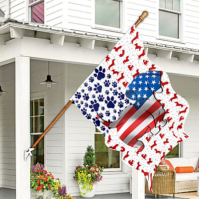 Alternative view of Dachshund American Flag Decorative Garden Flag - House Flag - Dachshund Flag