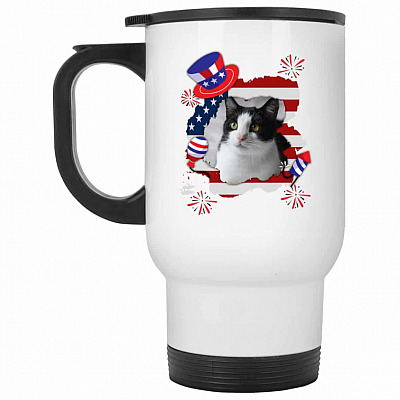 14 oz. White Travel Mug