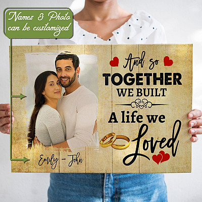 Alternative view of Personalized Photo And So Together We Built a Life We Love Framed Canvas Prints - Unframed Poster - Wall Art
