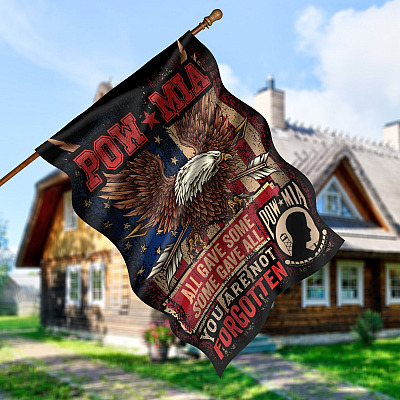 Alternative view of Pow Mia All Gave Some Some Gave All You Are Not Forgotten Decorative Garden Flag - House Flag