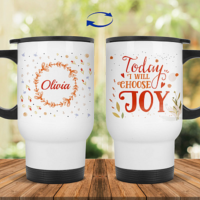 14 oz. White Travel Mug