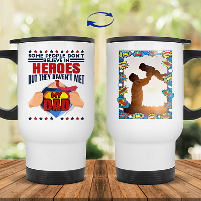 14 oz. White Travel Mug