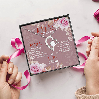 Alternative view of Personalized To Mother On Your Retirement Forever Love Necklace - Luxury Gift Necklace For Mom