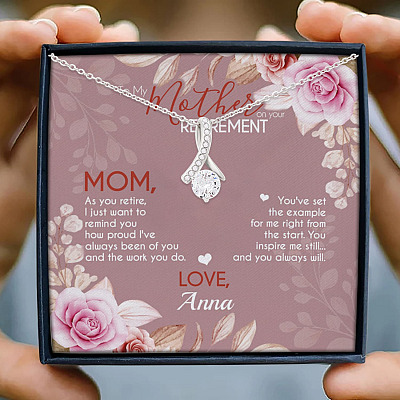Alternative view of Personalized To Mother On Your Retirement Alluring Beauty Necklace - Luxury Gift Necklace For Mom