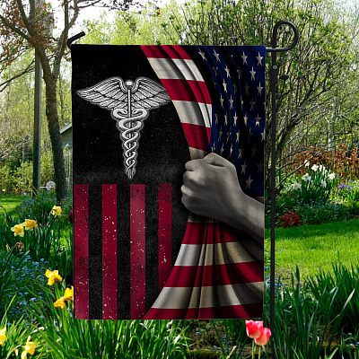 Caduceus Medical Symbol Flag - American Nurse Outdoor Garden Flag - House Flag - Wall Flag - Gift for Nurse