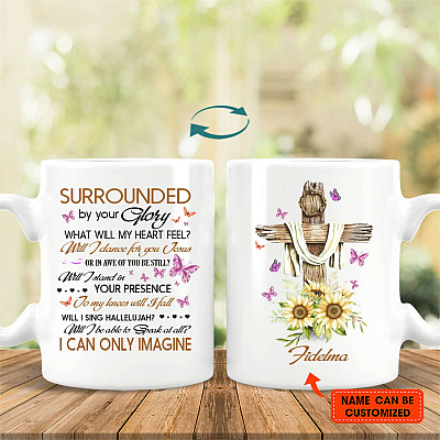 Alternative view of Personalized I Can Only Imagine Surrounded By Your Glory Ceramic Coffee Mug - Beer Stein - Color Changing Mug