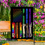 3VT. Be Kind LGBT Flag Garden Flag Mockup 4