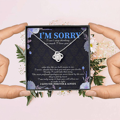 I'm Sorry I Can't Stop Thinking How Much I Love You Love Knot Necklace - Apology Gifts Im Sorry Gifts for Her