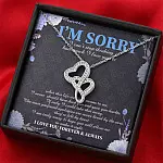 I'm Sorry I Can't Stop Thinking How Much I Love You Double Hearts Necklace - Apology Gifts Sorry Gift for Her