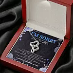 I'm Sorry I Can't Stop Thinking How Much I Love You Double Hearts Necklace - Apology Gifts Sorry Gift for Her