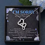 I'm Sorry I Can't Stop Thinking How Much I Love You Double Hearts Necklace - Apology Gifts Sorry Gift for Her
