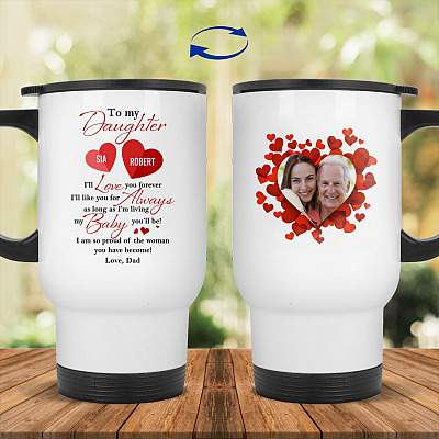 14 oz. White Travel Mug