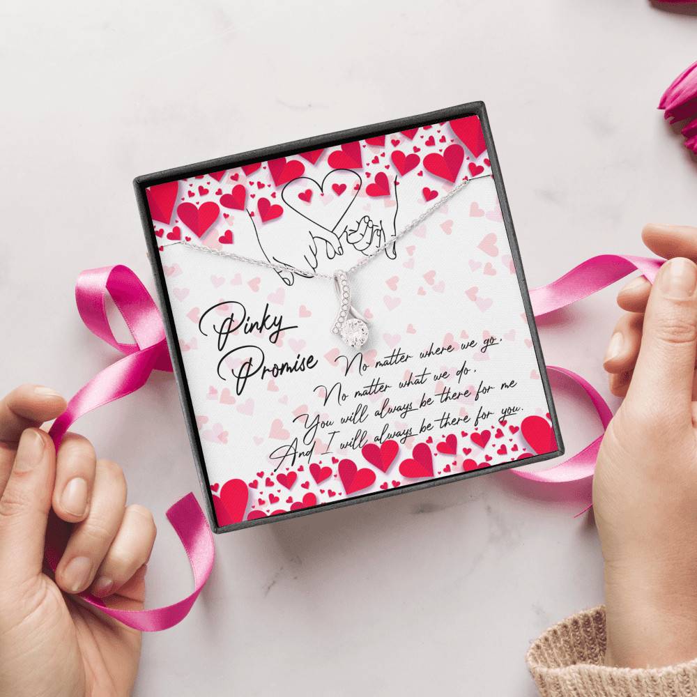Pinky Promise I Will Always Be There For You Alluring Beauty Pendant Necklace - Friendship Distance Gifts
