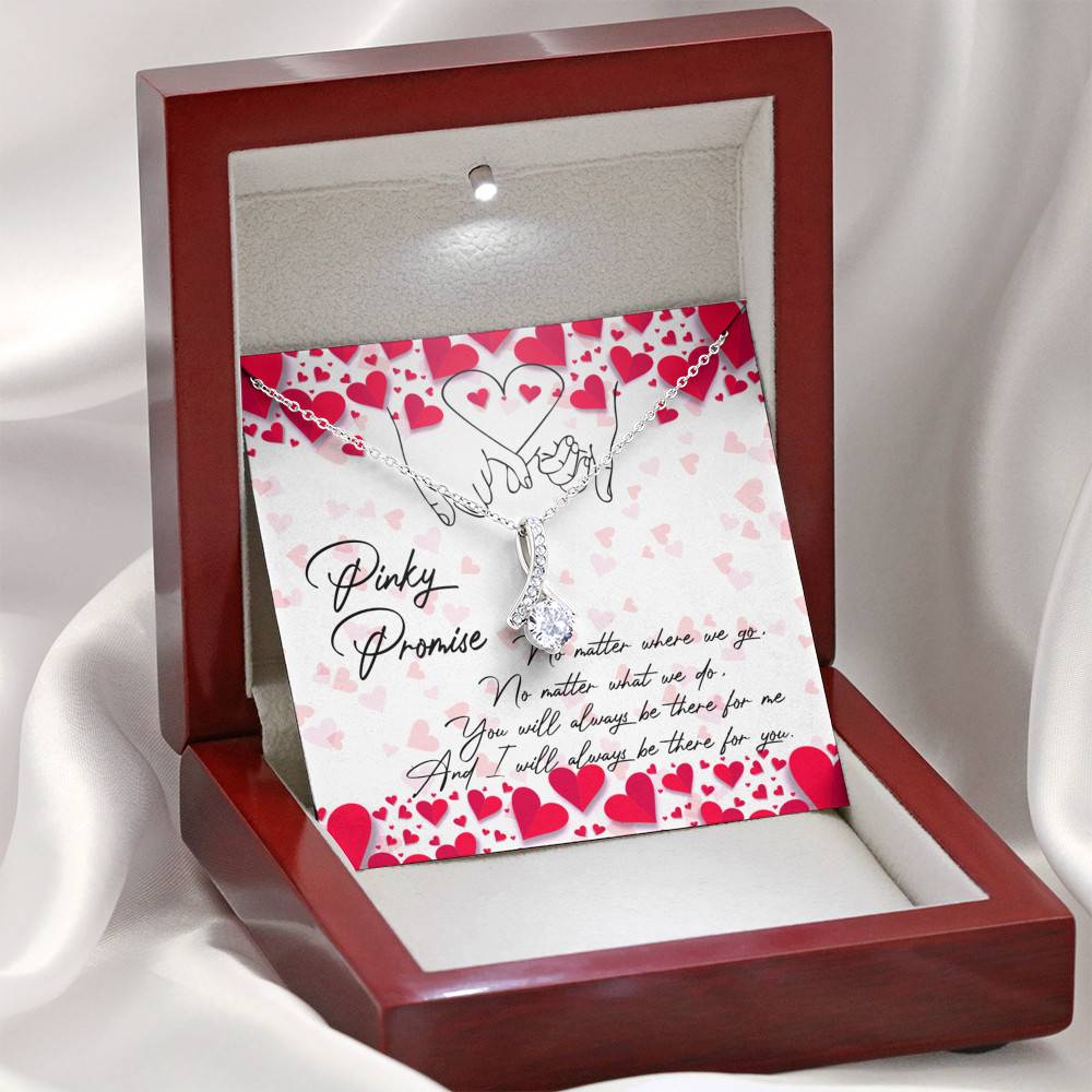 Pinky Promise I Will Always Be There For You Alluring Beauty Pendant Necklace - Friendship Distance Gifts