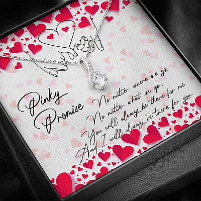 Pinky Promise I Will Always Be There For You Alluring Beauty Pendant Necklace - Friendship Distance Gifts