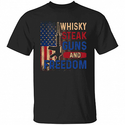 Whisky Steak Gun Tshirt, Black, Unisex T-Shirt