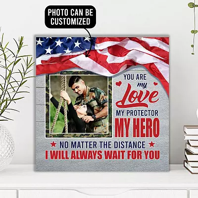 Personalized Custom Photo Military Husband You Are My Love Army Husband Square Framed Canvas Prints