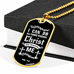 Jesus Christ I Can Do All Things Through Christ Who Strengthens Me Phil 4 13 Faith Dog Tag Pendant Necklace