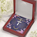 To My Granddaughter Wear This Cross Close to Your Heart I Will Always Be With You Artisan Crafted Cross Necklace