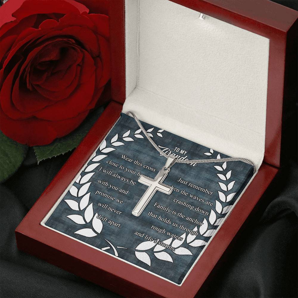 To My Grandson Wear This Cross Close to Your Heart I Will Always Be With You Artisan Crafted Cross Necklace To My Grandson Wear This Cross Close to Your Heart I Will Always Be With You Artisan Crafted Cross Necklace