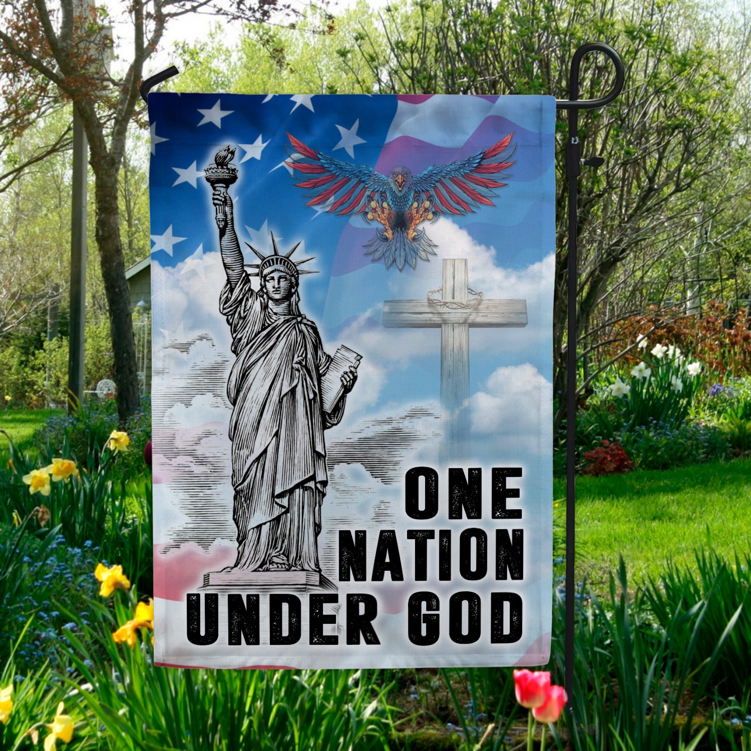 2O. One Nation Garden Flag Mockup 5