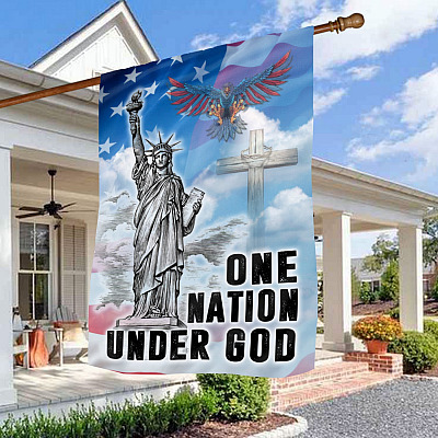 Patriotic Garden Flag One Nation Under God 4th of July Flag Outdoor Decorative Garden Flag - House Flag